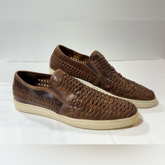 STUDIO INK Men's Brown Wareham Woven Leather Loafers size 10 - Picture 6 of 10